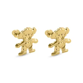 14E00387. - 14 Karat Yellow Gold Girl Screw Back Earrings