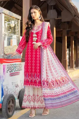 3PC Embroidered Unstitched Lawn Suit KL-2734