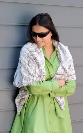 Bermuda Scarf - Luxury Faux Fur in Khaki (Only One Left!)