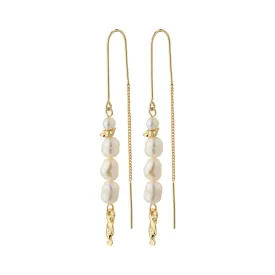 BERTHE pearl chain earrings gold-plated