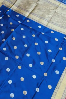 Blue Banarasi Handloom Pure Katan Silk Saree