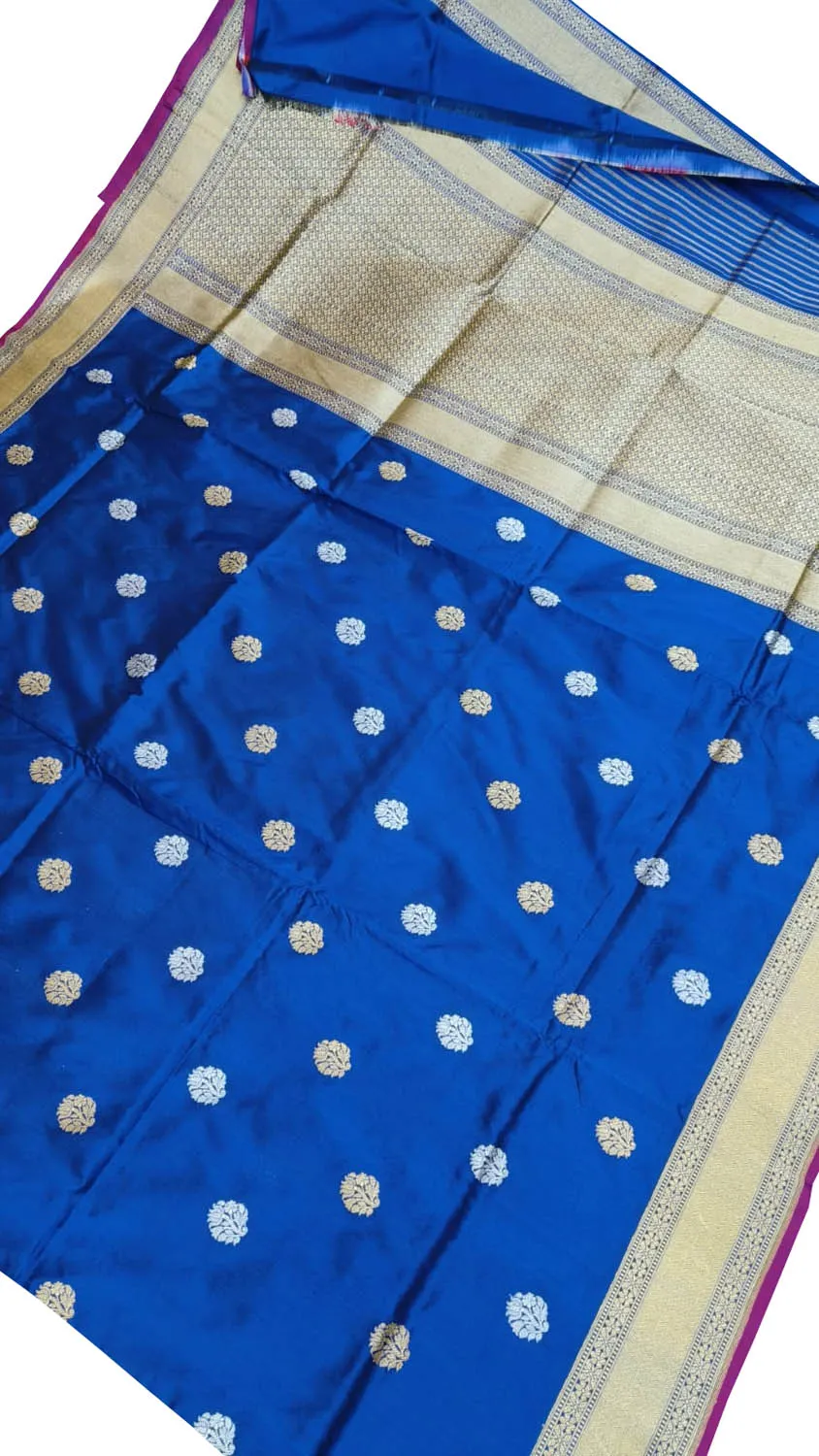 Blue Banarasi Handloom Pure Katan Silk Saree