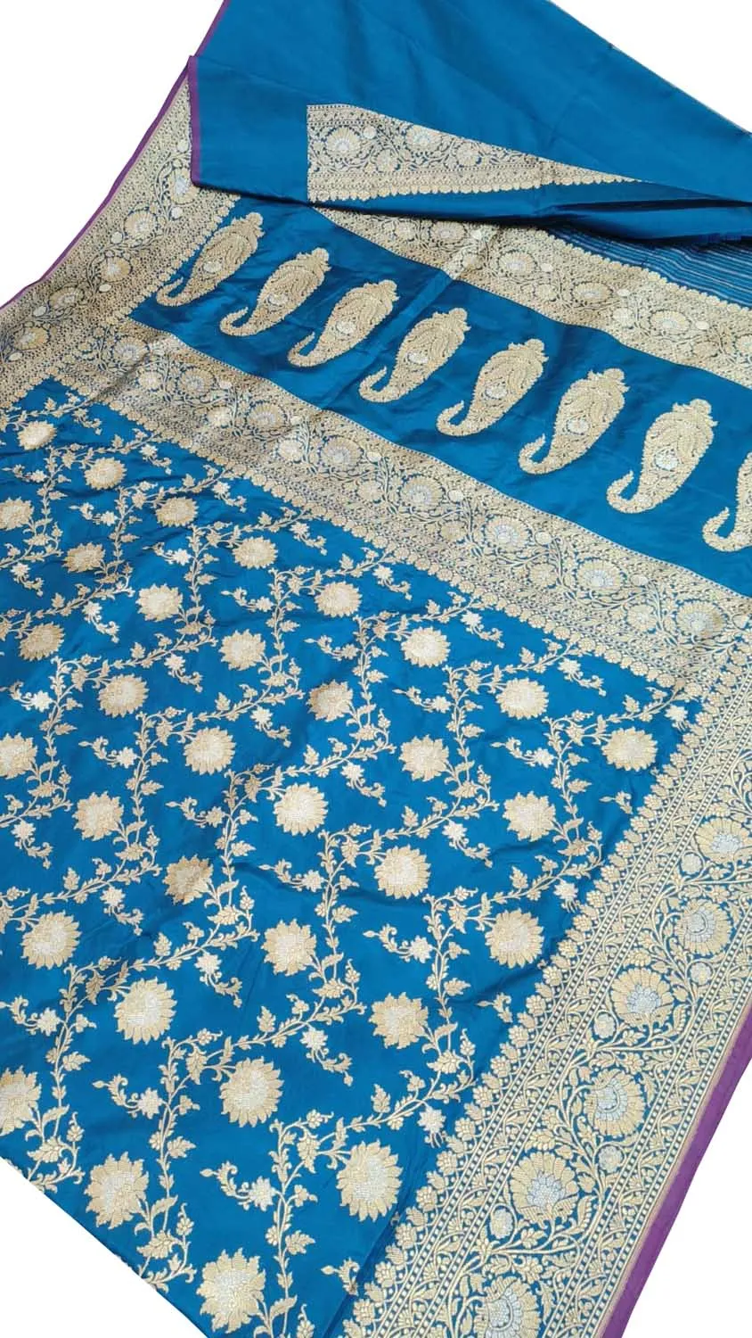 Blue Banarasi Handloom Pure Katan Silk Saree