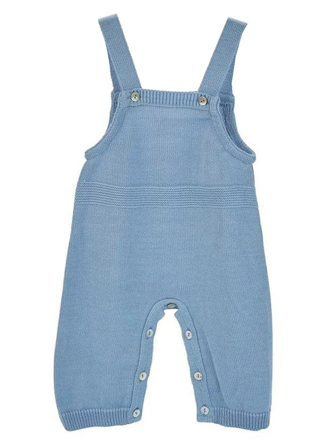 Blue Knitted Early Baby Dungarees