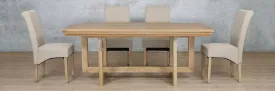 Bolton Fluted Wood Top & Windsor 6 Seater Dining Set