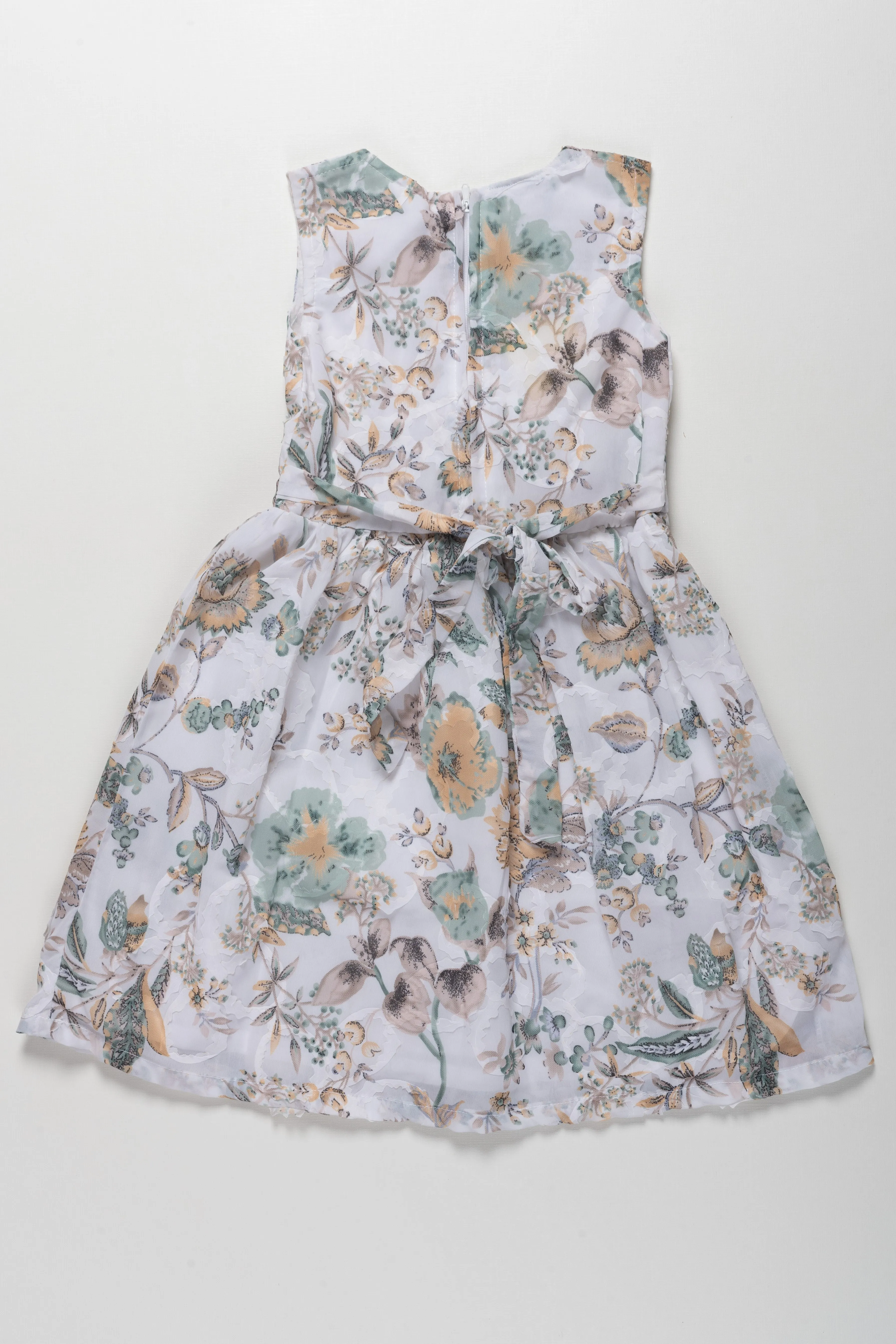 Botanical Elegance: Floral Printed A-Line Frock for Girls