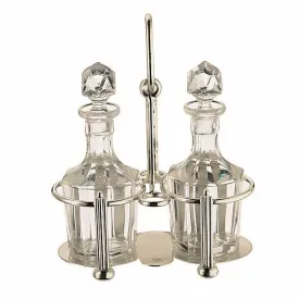 Broggi Classica oil cruet 2 places silver plated nickel