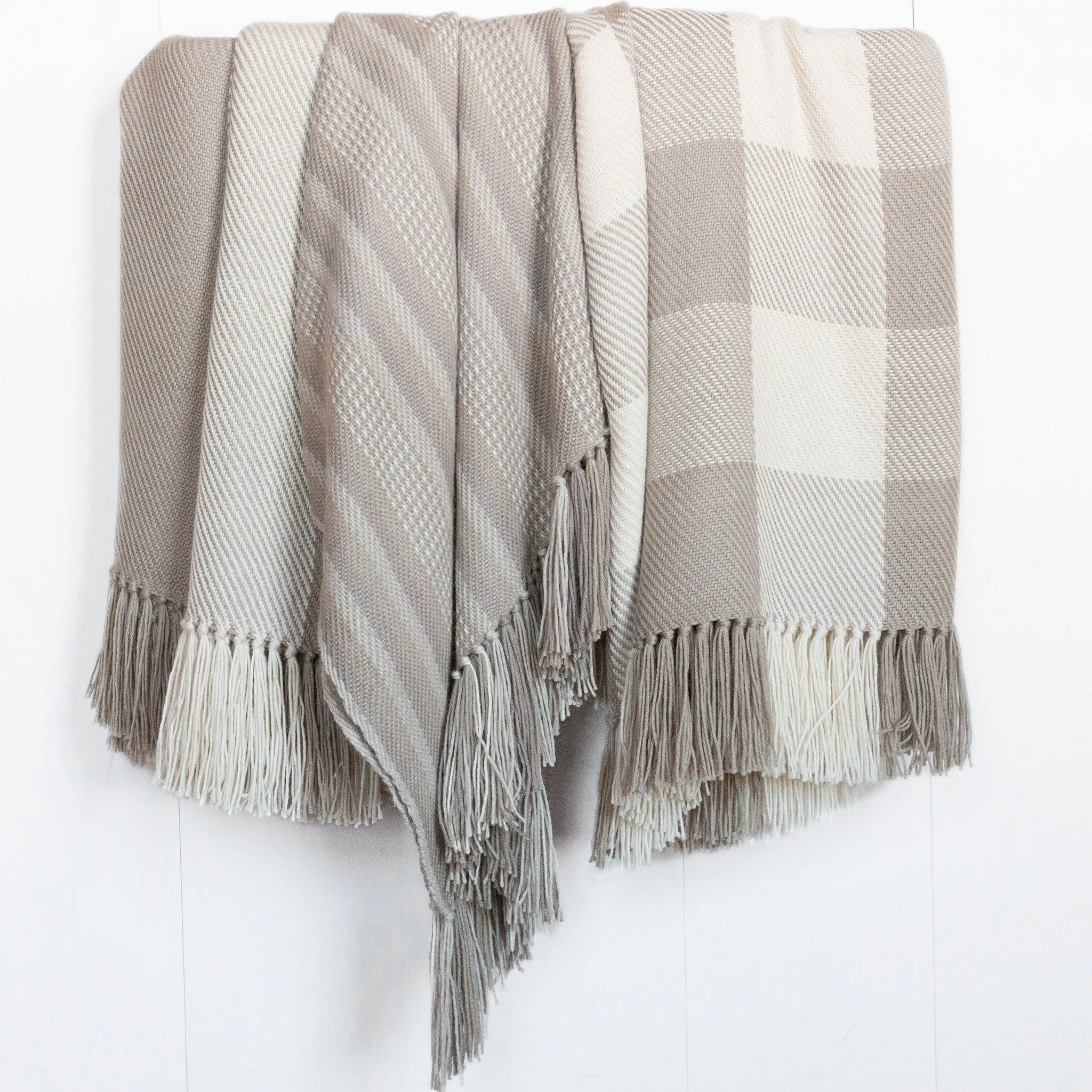 Camel Stripe Handwoven Alpaca Throw