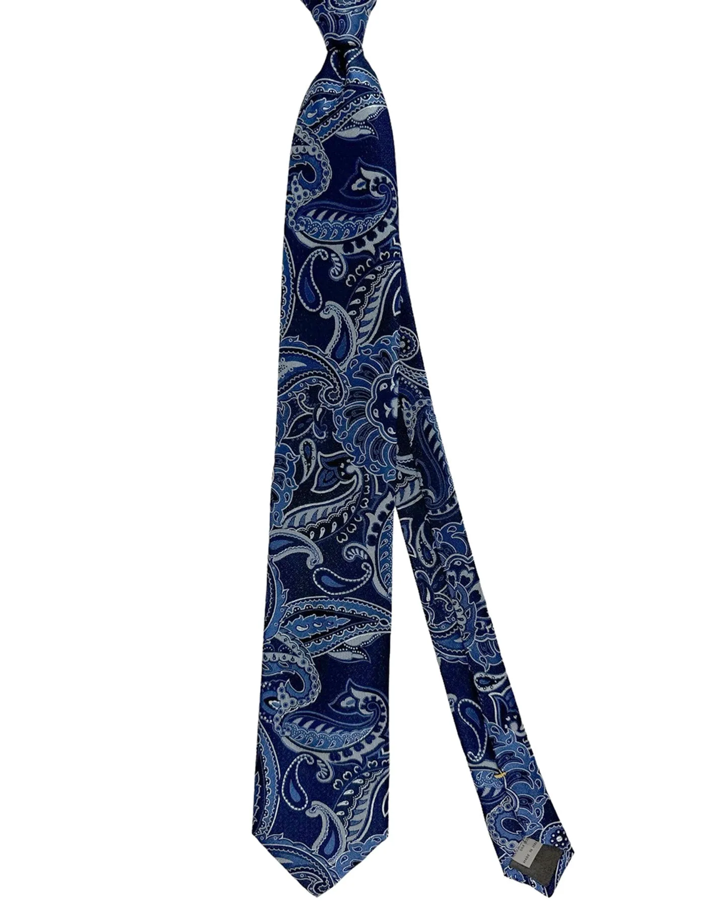 Canali Tie Midnight Blue Paisley - Jacquard Silk