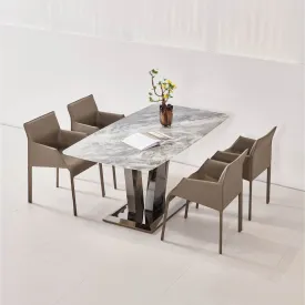 Ceta Glossy Sintered Stone Dining Table (140cm/160cm/180cm)