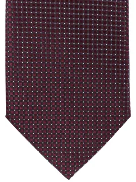 Ermenegildo Zegna Necktie Maroon Silver Micro Dots SALE