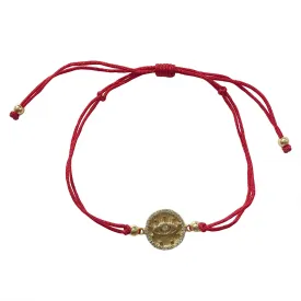 Evil Eye Disc Red Thread Bracelet