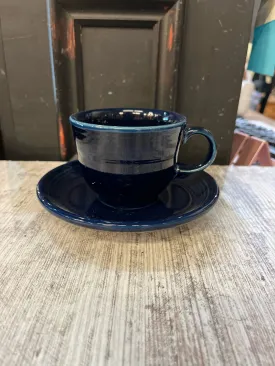 Fiesta Ware Dark Blue Mug & Saucer