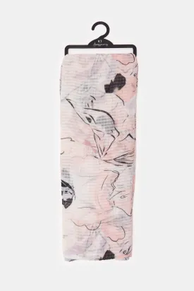 Girls Pink Printed Scarf