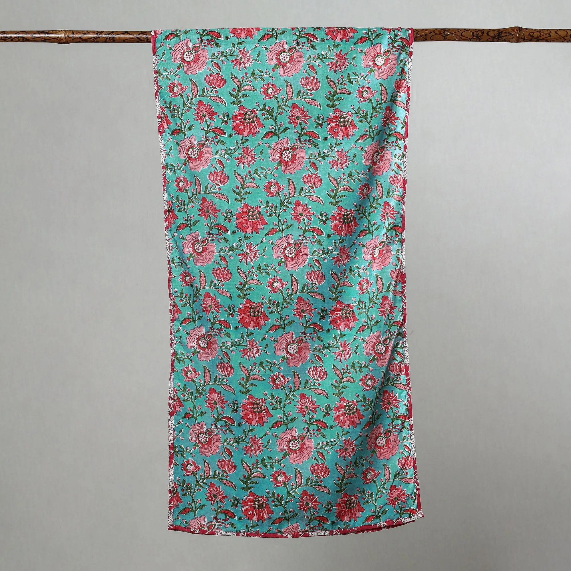 Green - Sanganeri Block Printed Cotton Stole