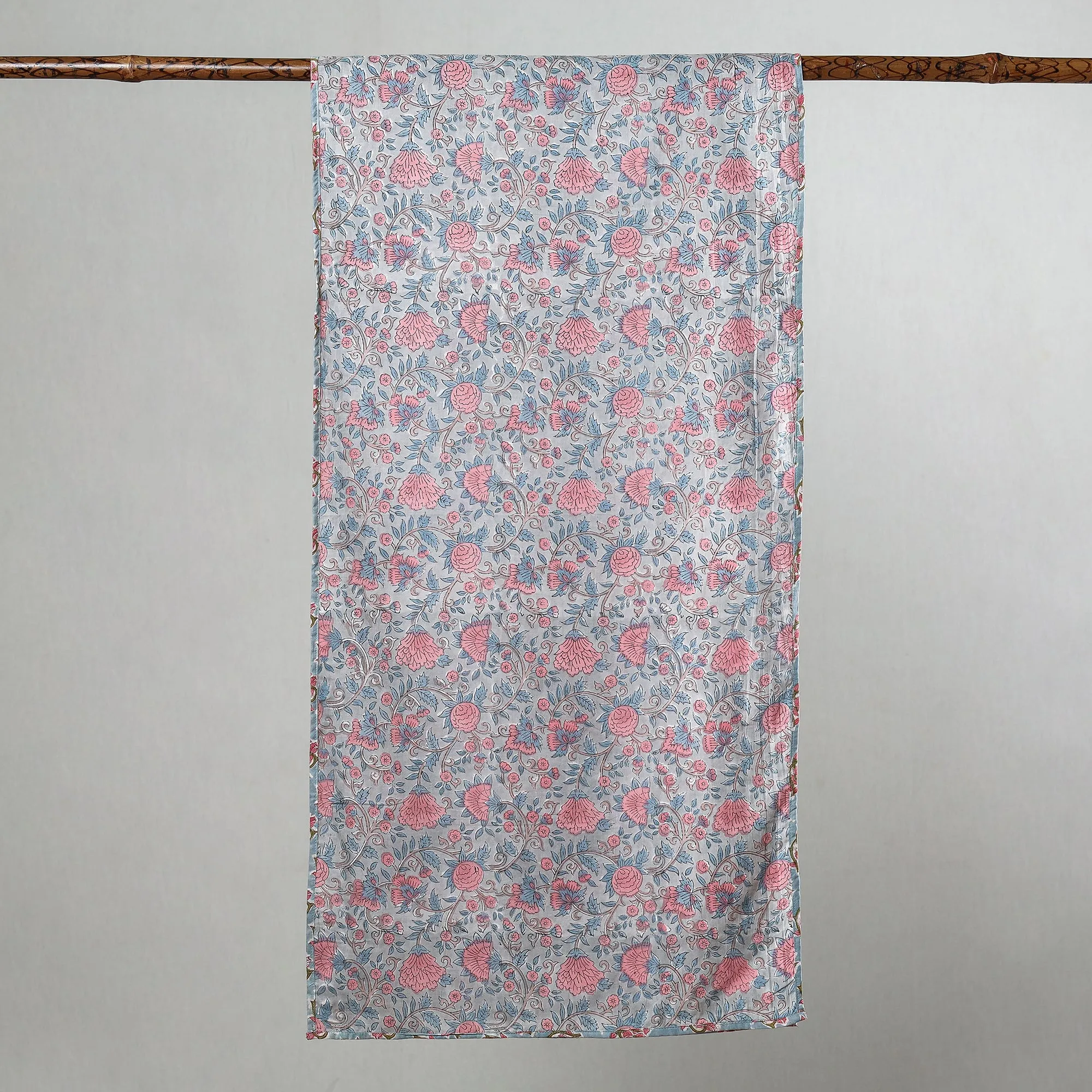 Grey - Sanganeri Block Printed Cotton Stole