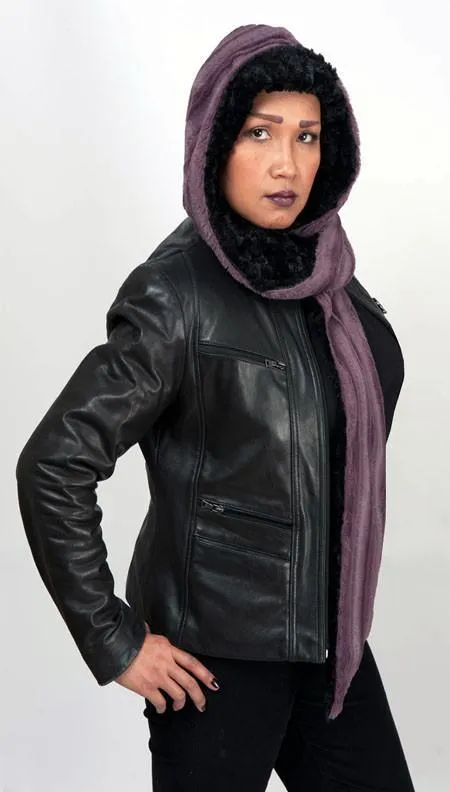 Hoody Scarf - Minky Faux Fur in Black - Sold Out!