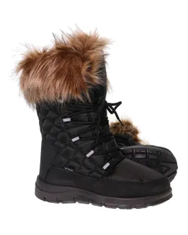 Inessa II Ladies Fur Trim Winter Snow Boot- Black