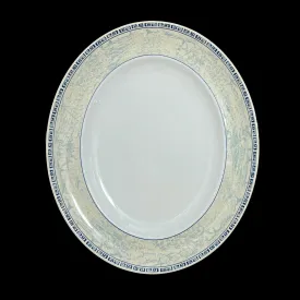 Johnson Brothers Acanthus Blue Oval Serving Platters - 12.5" - Discontinued