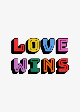 Love Wins' Typographic Wall Art Print