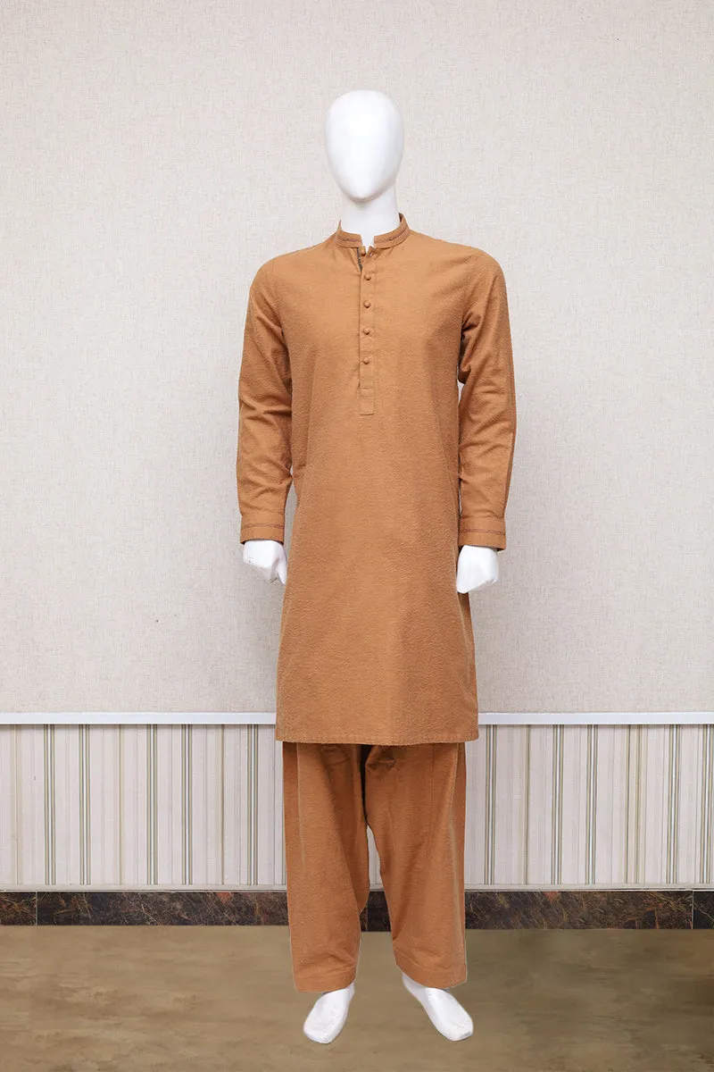 Men Premium Wool Shalwar Kameez Camel