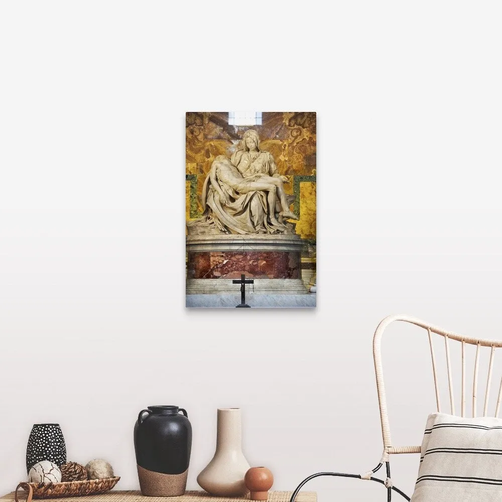 "'The Pieta" located in Saint Peter's Basilica in Rome, Italy" Canvas Wall Art