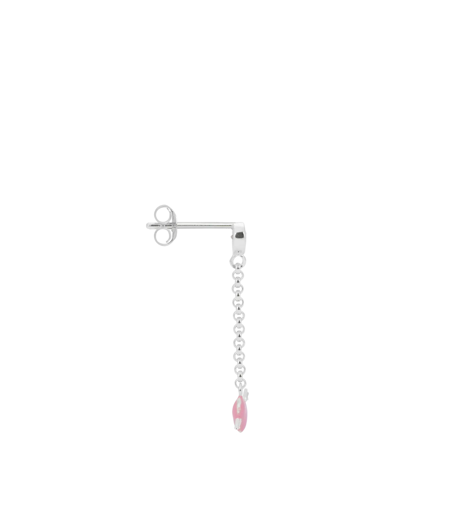 Single Cupid Stud Chain Earring