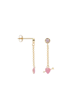 Single Cupid Stud Chain Earring