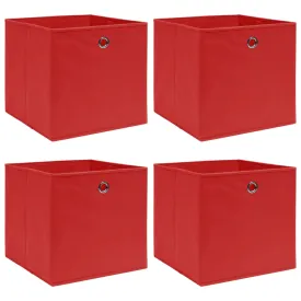 Storage Boxes 4 pcs Red 32x32x32 cm Fabric