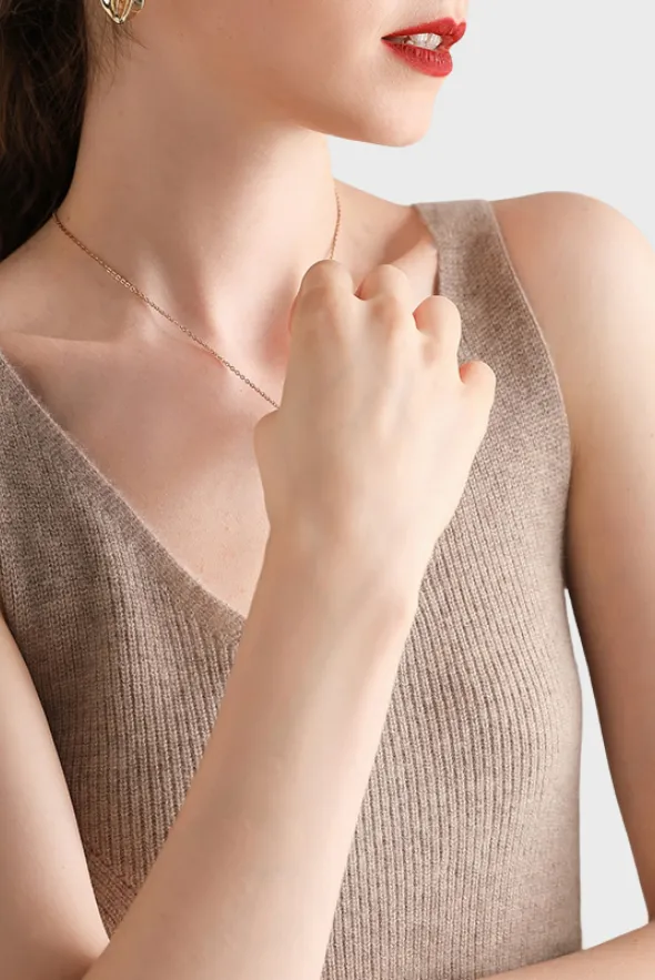 Stylish V-Neck Cashmere Vest Top