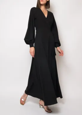 Uma Black Wrap Dress