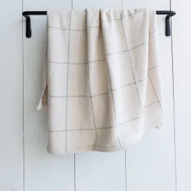 White and Gray Windowpane Baby Blanket